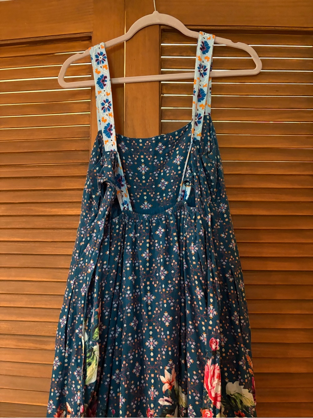 Floral Tiered Maxi Dress in Teal and Orange - Picture 7 of 15